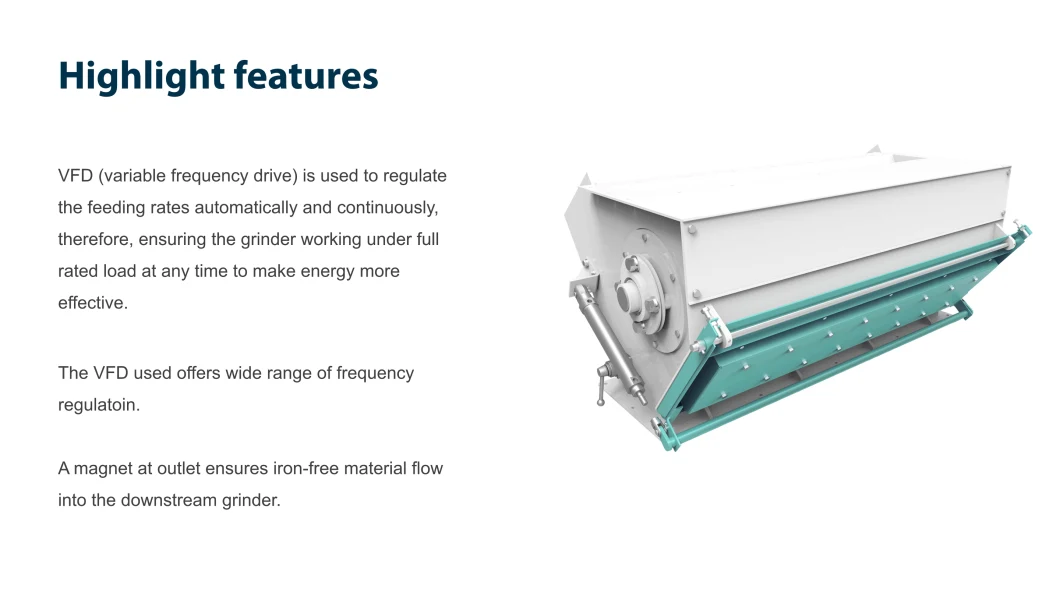 Wheat, Paddy, Rice, Corn, Soybean etc. Grain Material Variable Frequency Impeller Feeder with Magnet for Pulverizer Machine